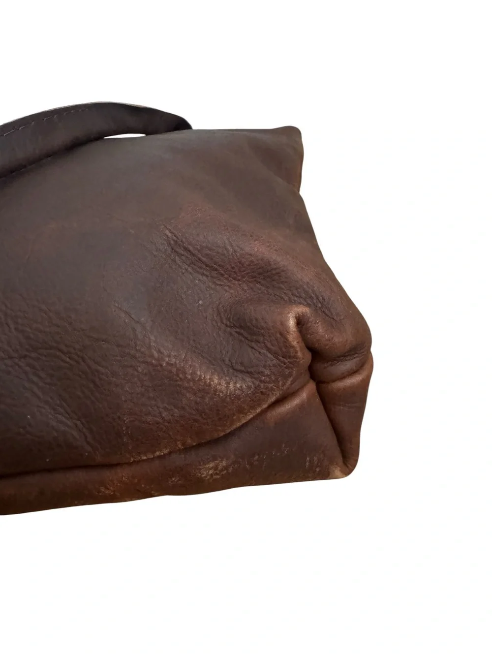 Hawks and Doves SHORT BROWN PORTER Leather Tote in Dark Brown